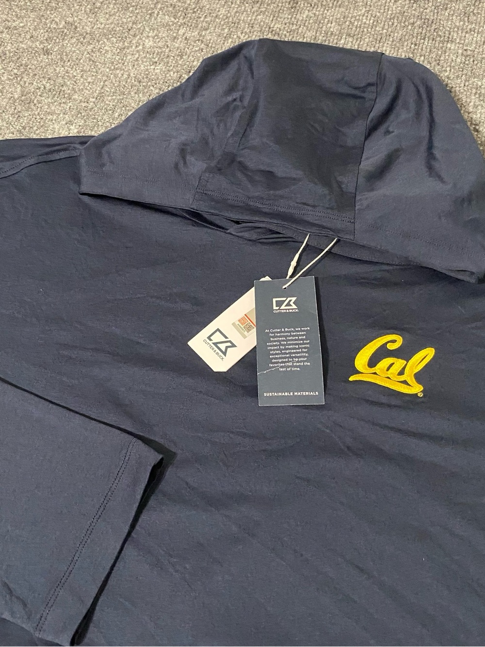 Cal Golden Bears Cutter Buck Mens 3XL Comfort Coastline Hooded Shirt NWT
